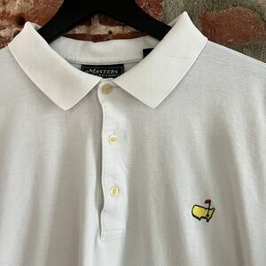 The Masters Golf Mens White Polo Shirt XL 22x29